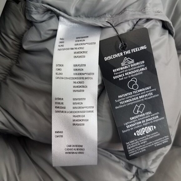 NEW Calvin Klein Size M Long Hooded Quilted Parka Winter Coat in Gray/Black NWT - Picture 9 of 14